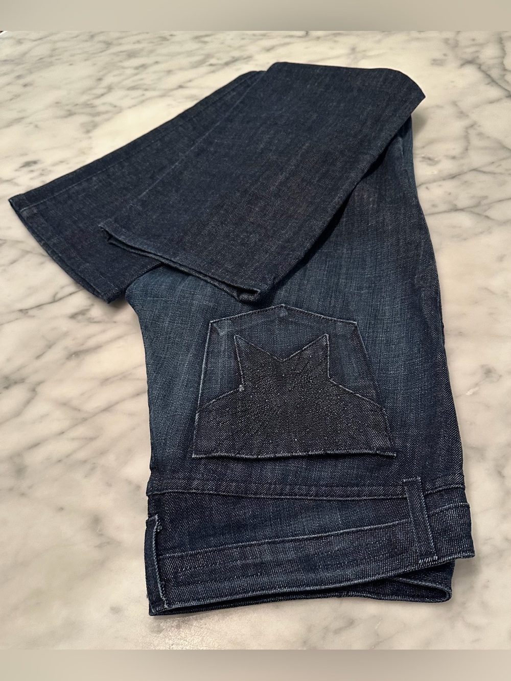 People’s Liberation Dark Blue Denim Embellished Jeans - Women’s size 32 VINTAGE